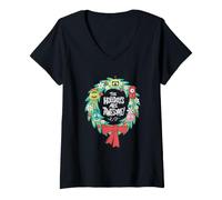 Women's Yo Gabba Gabba! The Holidays are Awesome Wreath V-Neck T-Shirt