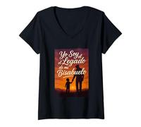 Women's Yo Soy el Legado de mi Bisabuelo Atardecer V-Neck T-Shirt