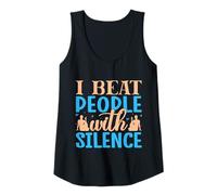 Womens Yoga I Beat People With Silence Funny Yoga Tank Top