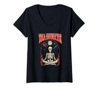 Womens Yoga Instructor Tarot Halloween V-Neck T-Shirt