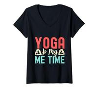 Womens Yoga Is My Me Time Funny Yoga V-Neck T-Shirt