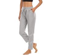 Women's Yoga Joggers UK Sale Clearance Lightweight Plain Tracksuit Bottoms Sport Pants Running Joggers with Pockets Solid Sweatpants Tapered Leg Drawstring Trousers Sweat Pants Ladies