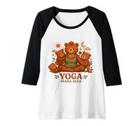 Womens Yoga Mama Bear Funny Gift for Moms Mindfulness Wellness Raglan Baseball Tee