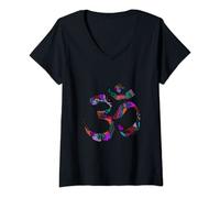 Womens Yoga Om-Symbol Outfit Yogi Gift Yoga-Teacher Men Woman Kids V-Neck T-Shirt