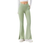 Women's Yoga Pants Flared High Waist Sports Leggings with Pockets Casual Solid Color Slim Chic Elegant Tights Sexy Temperament Breathable Fitness Pants