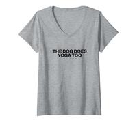 Women's Yoga - The Dog Does Yoga Too - Yogi Life V-Neck T-Shirt