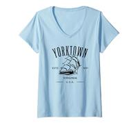 Womens Yorktown Virginia Old Tall Sailing Ship Design V-Neck T-Shirt