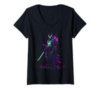 Womens Yoroi Zombie Samurai Japanese Undead Warrior Zombie V-Neck T-Shirt