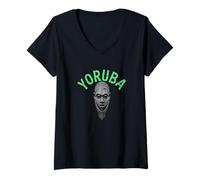 Womens Yoruba Nigerian Culture - Vintage Large Distressed Letters V-Neck T-Shirt