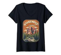 Women's Yosemite National Park California State Mountain Camping V-Neck T-Shirt