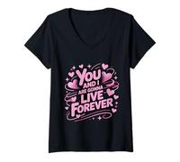 Womens You and I Love are Gonna Live Meme Forever First Name Family V-Neck T-Shirt