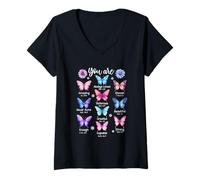 Womens You are Butterfly Beautiful Christian Religious Bible Verse V-Neck T-Shirt