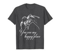 Womens You are My Happy Place - Horse Lovers T-Shirt, Men, Dark Heather Grey, Medium