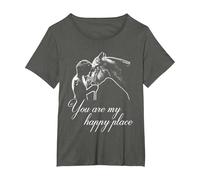 Womens You are My Happy Place - Horse Lovers T-Shirt, Women's Plus, Asphalt Grey, 6X