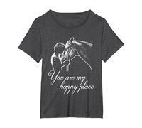 Womens You are My Happy Place - Horse Lovers T-Shirt, Women's Plus, Dark Heather Grey, 6X