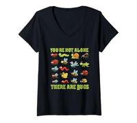 Women's You are not Alone There are Bugs Insects Entomologist Lover V-Neck T-Shirt