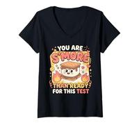 Women's You are S'More Than Ready for This Test Testing Day Teacher V-Neck T-Shirt
