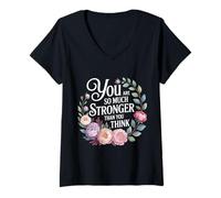 Women's You are So Much Stronger Than You Think Strength Pride - V-Neck T-Shirt