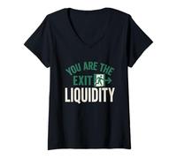 Womens You are The Exit Liquidity Crypto Trader Funny Trading Shirt V-Neck T-Shirt