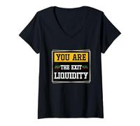 Womens You Are The Exit Liquidity Crypto Trader Humor V-Neck T-Shirt