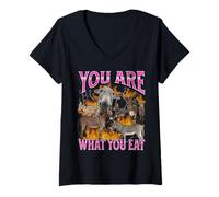 Womens You Are What You Eat Funny Offensive Donkey Meme Bootleg V-Neck T-Shirt