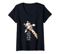 Womens You Aren't Even On My Level Funny Giraffe Animal Lover V-Neck T-Shirt