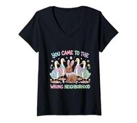 Women's You Came to The Wrong Neighbourhood Easter V-Neck T-Shirt