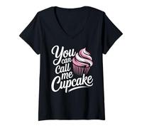 Women's You Can Call Me Cupcake Funny V-Neck T-Shirt