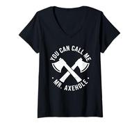 Women's You Can Call Me Mr. Axehole Axe Champ V-Neck T-Shirt