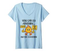 Womens You Can Do Anything Not Everything Mentally Burned Out V-Neck T-Shirt