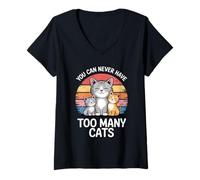 Womens You Can Never Have Too Many Cats V-Neck T-Shirt