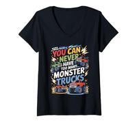 Womens You Can Never Have Too Many Monster Trucks V-Neck T-Shirt