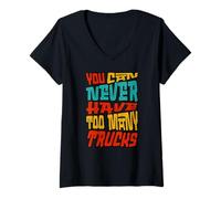 Women's You Can Never Have Too Many Trucks Funny Boys Trucks V-Neck T-Shirt