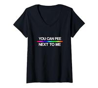 Womens You Can Pee Next To Me Shirt - Trans Rights Rainbow T-shirt V-Neck T-Shirt