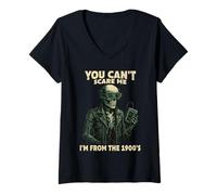 Womens You Can't Scare Me Born in The 1900s Funny Gen X Retirement V-Neck T-Shirt