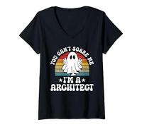 Womens You Can't Scare Me Funny Halloween Architect V-Neck T-Shirt