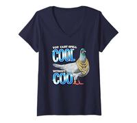 Women's You Can't Spell Cool Without Coo Funny Pigeon V-Neck T-Shirt