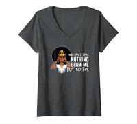 Womens You Can't Take Nothing from Me But Notes V-Neck T-Shirt