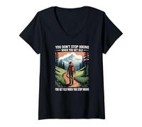 Women's You Dont Stop Hiking When You Get Old V-Neck T-Shirt