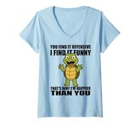 Womens You Find It Offensive I Find It Funny Adult Humor Quote V-Neck T-Shirt