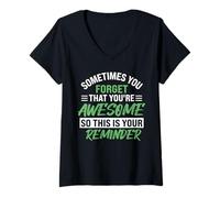 Womens You forget that you're awesome so this is your reminder V-Neck T-Shirt
