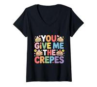 Women's You Give Me The Crepes Pancake Breakfast - V-Neck T-Shirt
