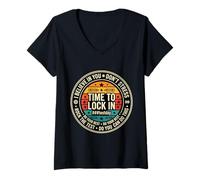 Women's You Got This Test Day State Testing Time to Lock in Teacher V-Neck T-Shirt
