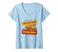 Women's You Had Me at Corn Dog V-Neck T-Shirt