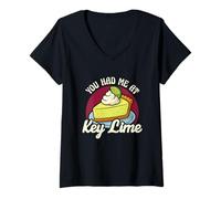 Womens You Had Me At Key Lime Pie Funny Foodie V-Neck T-Shirt