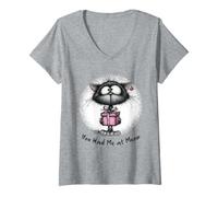 Women's You Had Me at Meow Cute Cat Valentine Love V-Neck T-Shirt