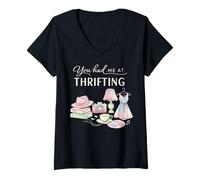 Women's You Had Me at Thrifting Pre-Loved Items Flea Store Lover V-Neck T-Shirt