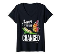 Womens You Have Changed Milkweed Butterfly Monarch V-Neck T-Shirt