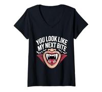 Womens You Look Like My Next Bite Vampire Flirt Party |----- V-Neck T-Shirt