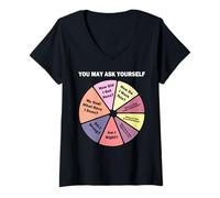 Womens You May Ask Yourself Retro Art for Deep Thinkers V-Neck T-Shirt